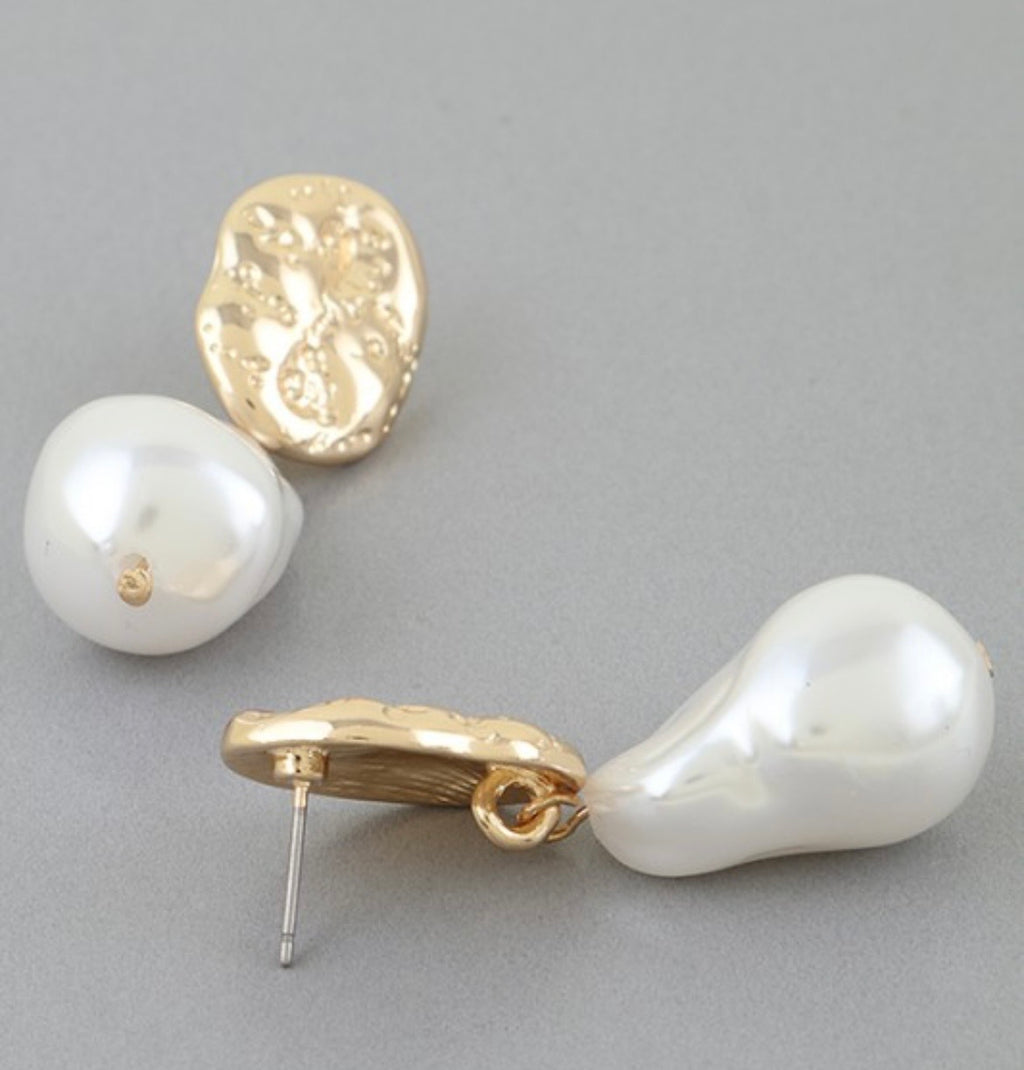 Pearl Stone Drop Earrings