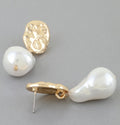 Pearl Stone Drop Earrings