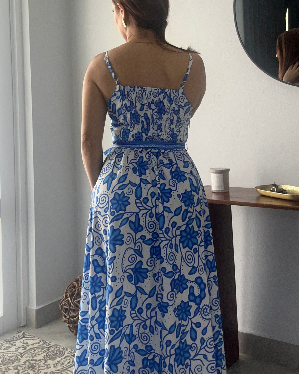 Maxi Blue floral printed dress