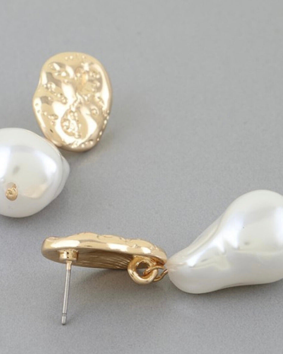 Pearl Stone Drop Earrings