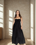Maxi Vestido Negro Convertible – Strapless o Halter
