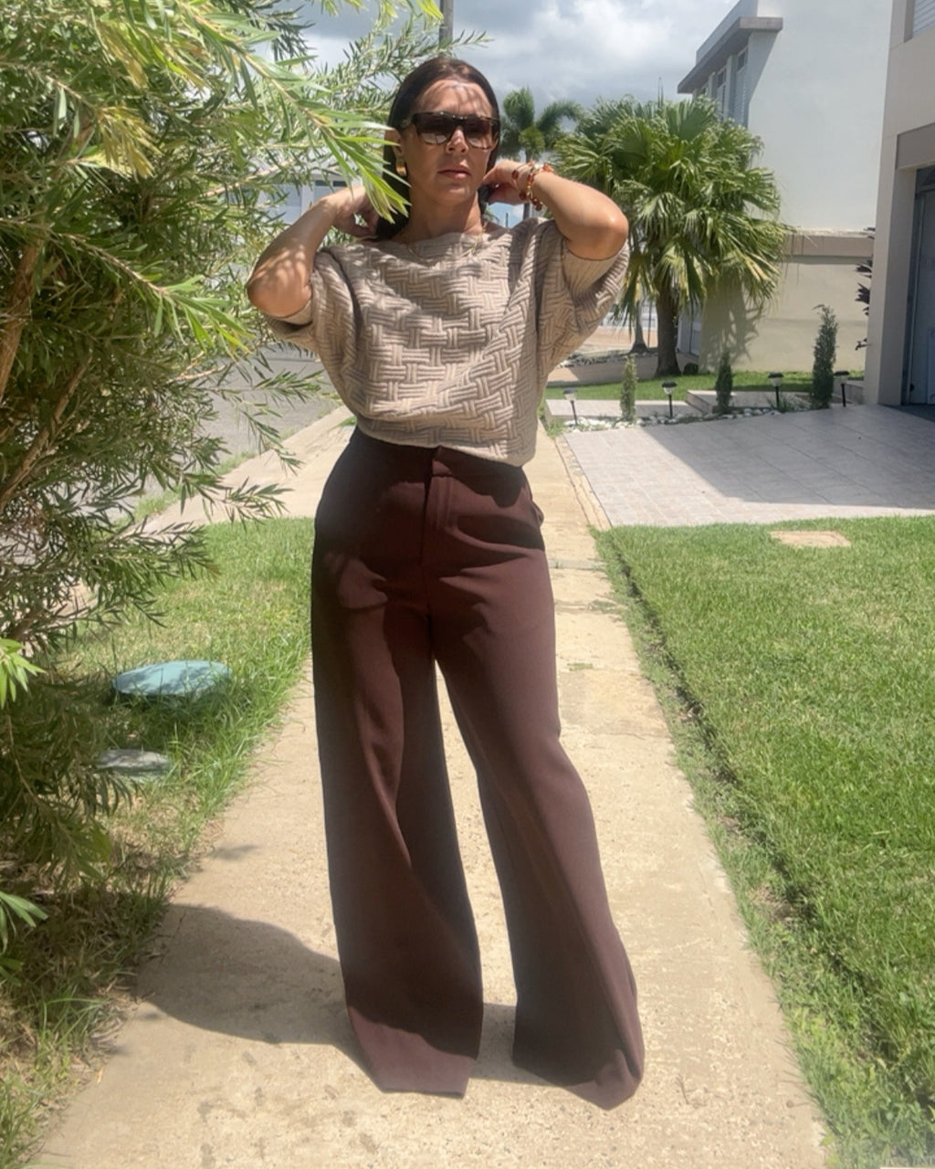 The Asymmetric Oatmeal Knit Top