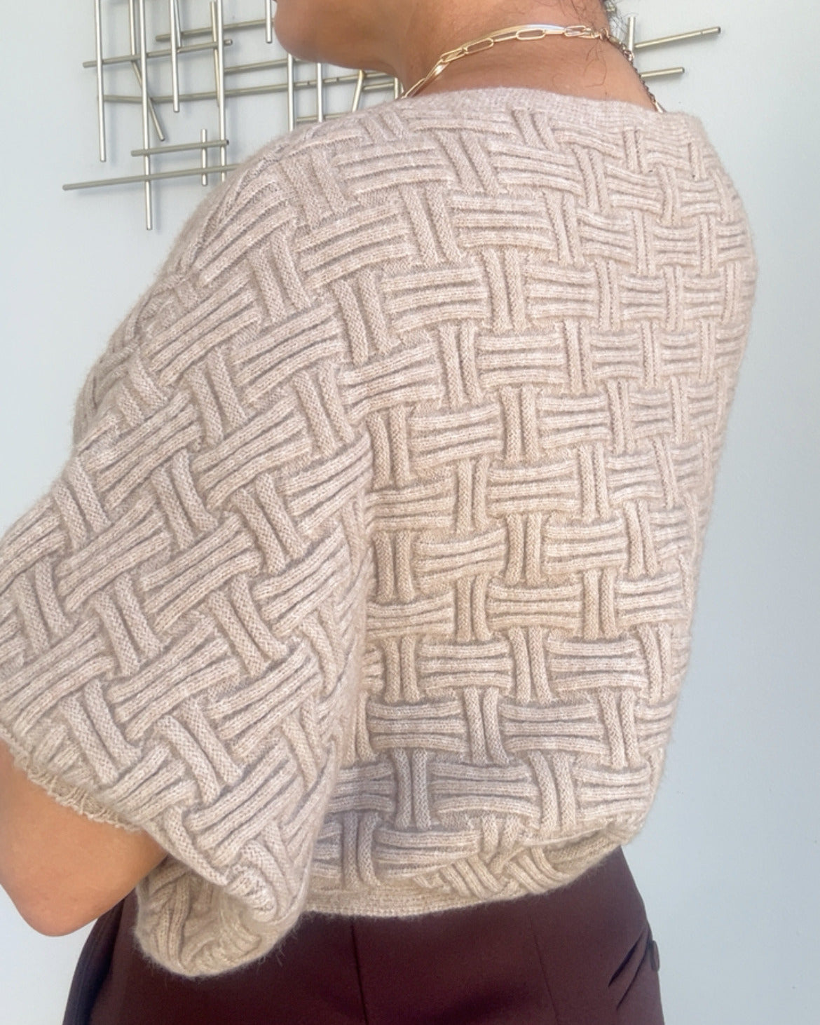 The Asymmetric Oatmeal Knit Top
