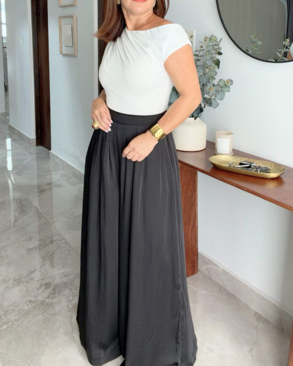 Valentina Satin Wide-Leg Pants